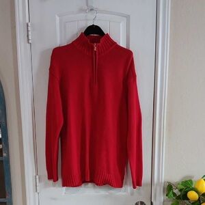Red Half-Zip Sweater